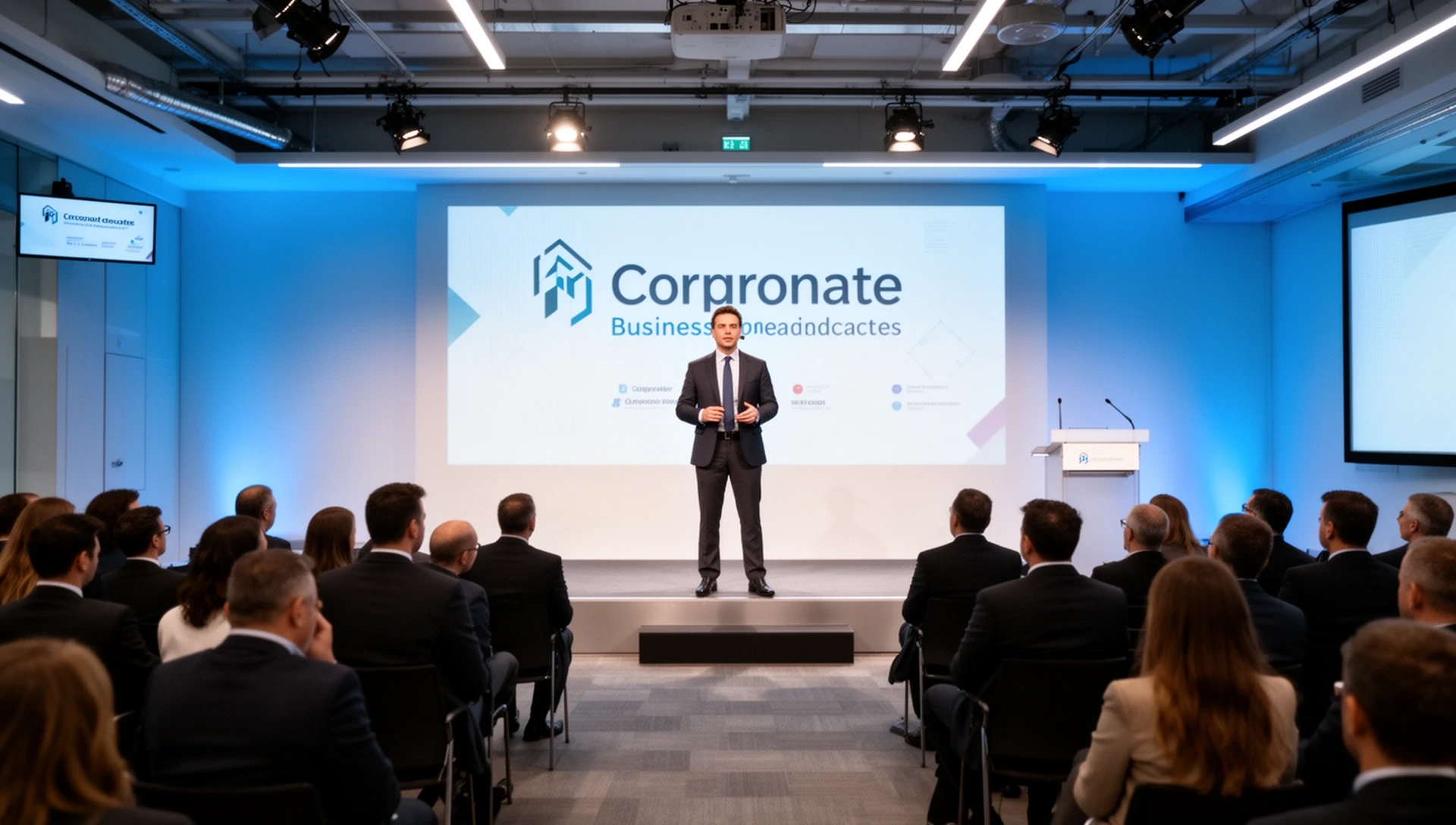 Professioneller Business-Redner bei Präsentation
